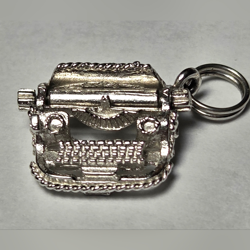Silver Typewriter Charm Pendant